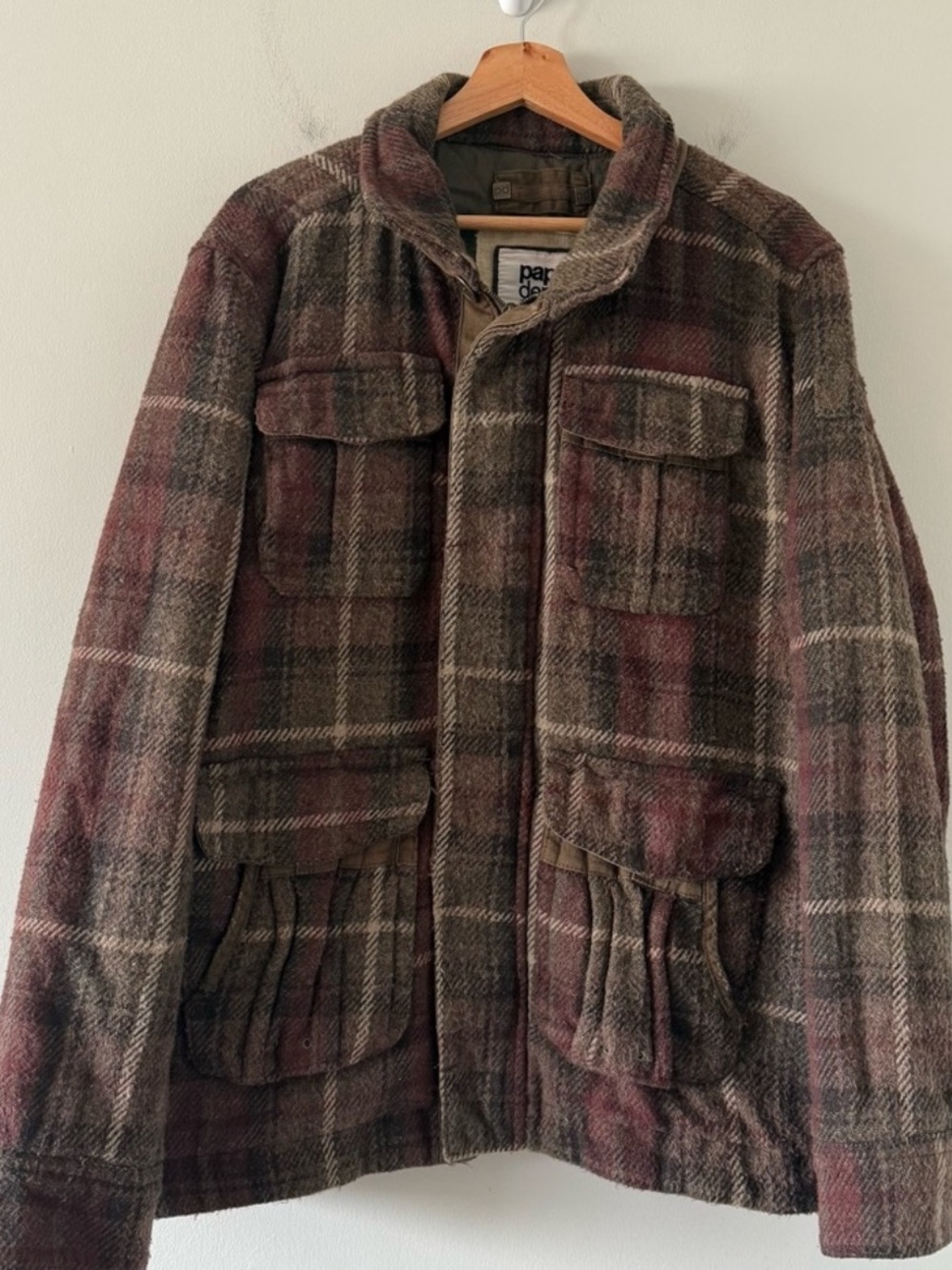 Vintage Chore Jacket Mens XL Flannel Wool Blend Barn Coat Workwear Utility Brown